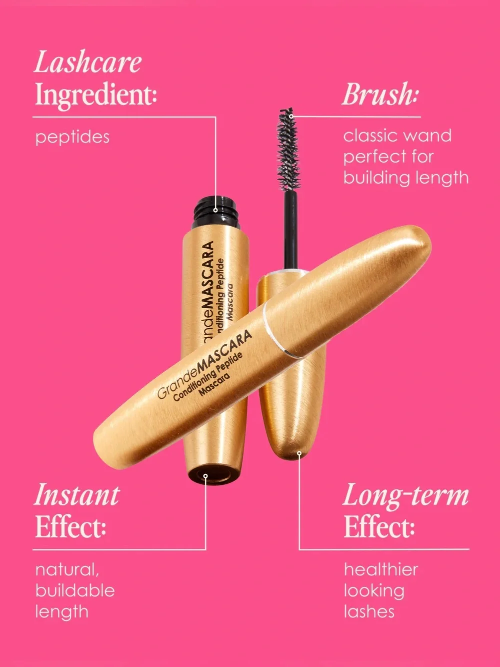Grande Cosmetics / Peptide Conditioning Mascara / Black Noir